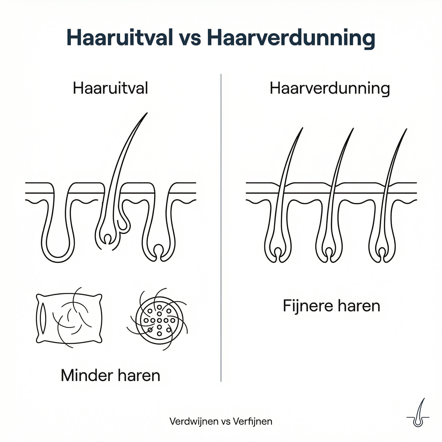 Heb ik haaruitval of alleen dunner wordend haar?
